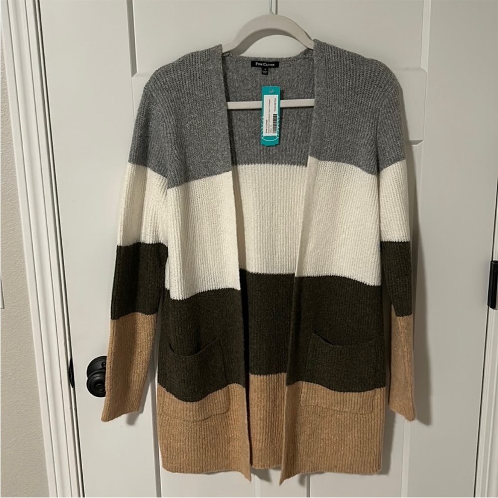 Pink Clover block color cardigan - Size small